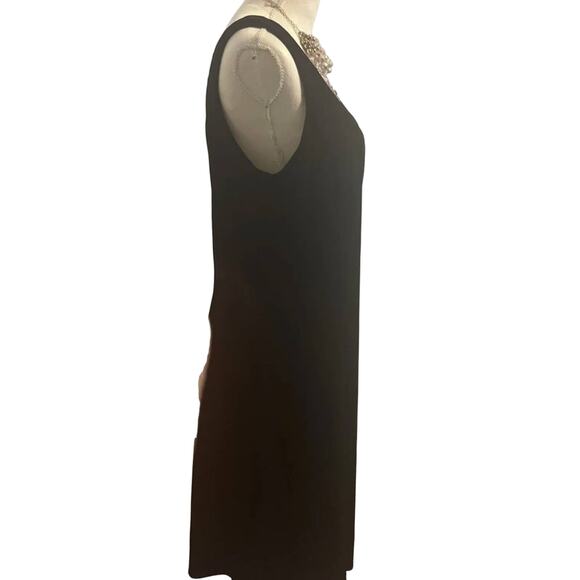 Molly Malloy Black Velvet Sleeveless Evening Midi Back Rhinestones Dress Sz 14 - Picture 5 of 8